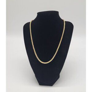 MNG by Mango Gold Tone Wheat Foxtail Rope Chain Necklace